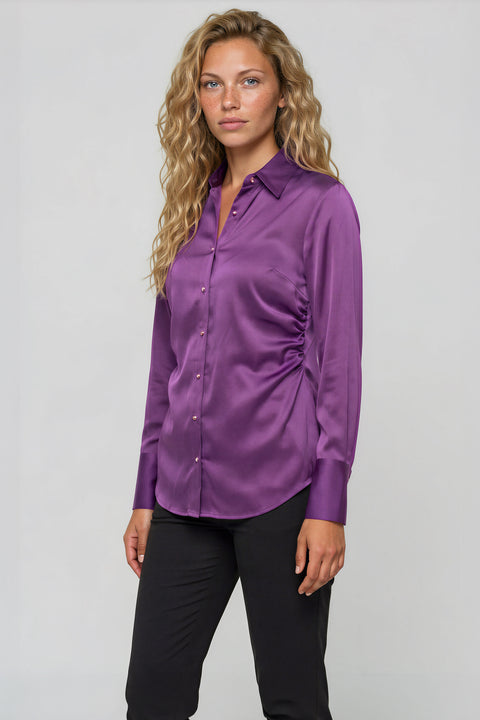 Satin Ruched Shirt