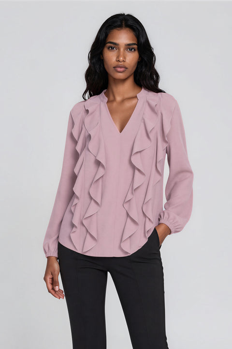 Front Ruffle Blouse