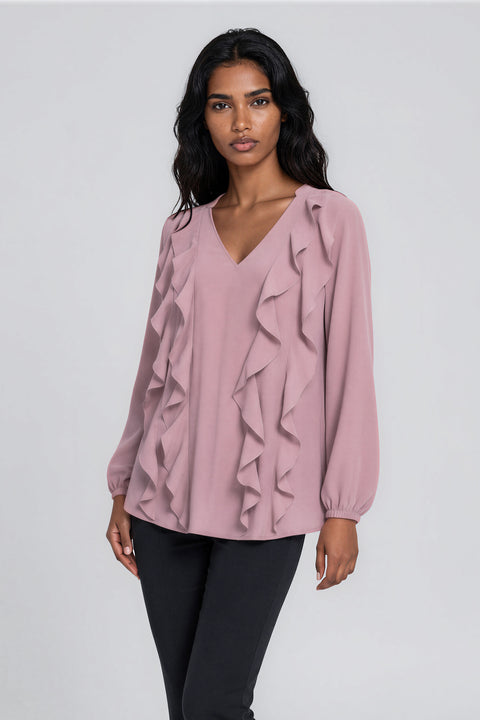 Front Ruffle Blouse