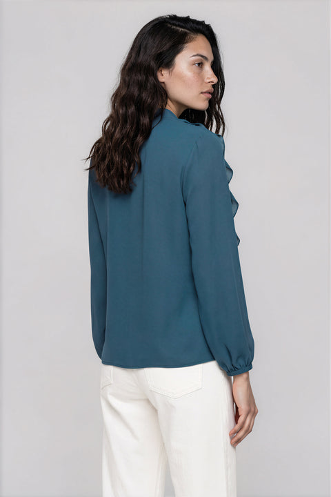 Front Ruffle Blouse