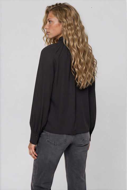 Reversible Mock Neck Blouse