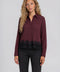 Plum Lace Trim Button-Up Shirt